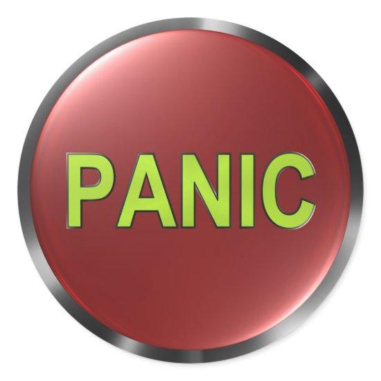 Panic Button Classic Round Sticker