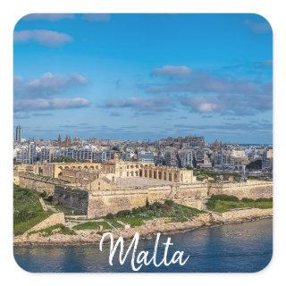 Panoramic view of Sliema in Malta Square Sticker