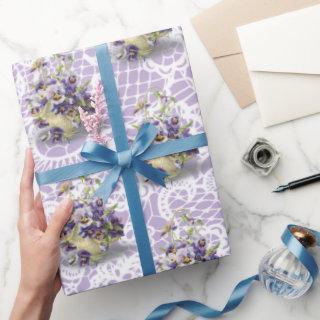 Pansy Basket On Lace