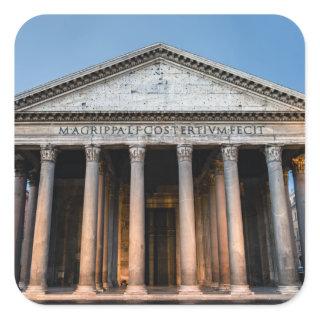 Pantheon holy temple at dawn - Rome, Italy Square Sticker
