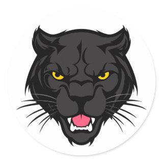 Panther Head Portrait Classic Round Sticker