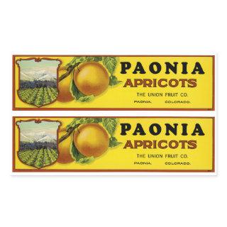 Paonia Apricots Label Art