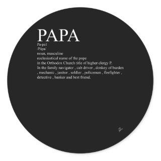 Papa definition outfit father's day gift German Classic Round Sticker