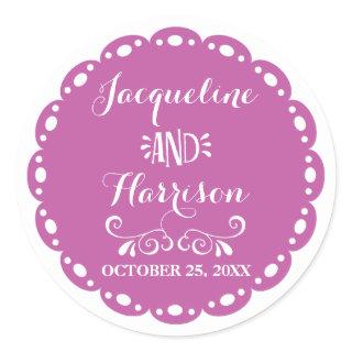 Papel Picado Envelope Seal Purple Fiesta Wedding