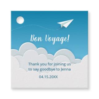 Paper Airplane in the Sky Going Away Thank You Favor Tags