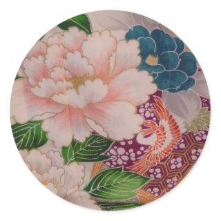 Paper Peonies from Japan Classic Round Sticker