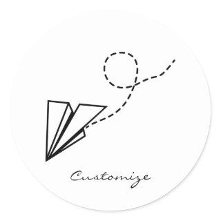 Paper Plane Flying Thunder_Cove Classic Round Sticker