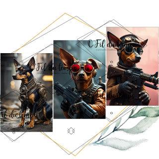 Papier Cadeau Pinscher Steampunk version Annick  Sheets