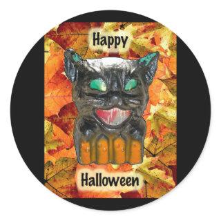 Papier Mache Halloween Cat Stickers