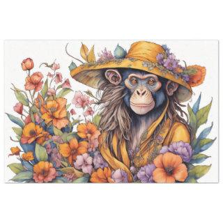 Papier Mousseline Flower hat Monkey see monkey do  Tissue Paper