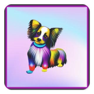 Papillion Pop Art Pastel   Square Sticker