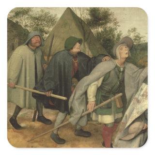 Parable of the Blind, detail of three blind Square Sticker