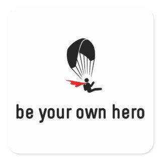 Paragliding Hero Square Sticker