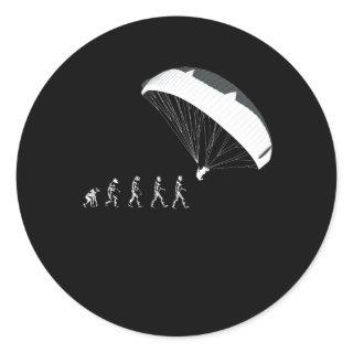 Paragliding Parachutes Soaring Evolution Classic Round Sticker