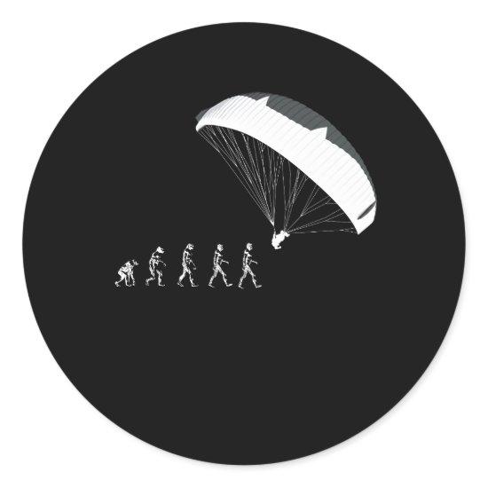 Paragliding Parachutes Soaring Evolution Classic Round Sticker