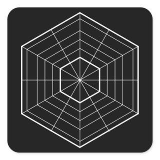 Parallel hexagon illustration square sticker