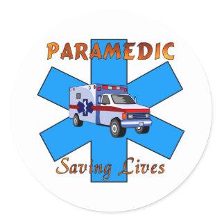 Paramedic Saving Lives Classic Round Sticker