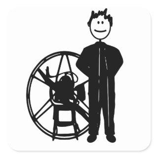 Paramotor Pilot Square Sticker