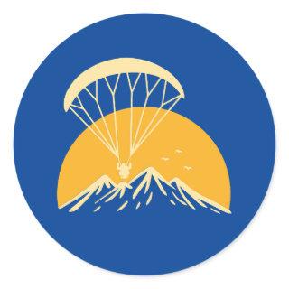 Paramotoring Retro Classic Round Sticker