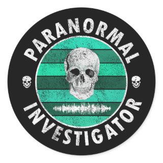 Paranormal Investigator Skull  Classic Round Sticker