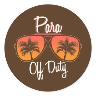 Paraprofessional Para Off Duty Teacher Palm Classic Round Sticker