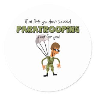 paratrooper funny classic round sticker