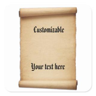 Parchment Proclamation Scroll Square Sticker