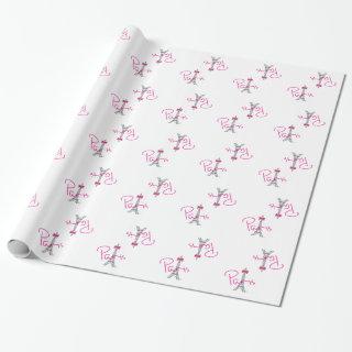 PARIS Eiffel Tower with pink bow