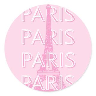 Paris Travel Art, Travel Art, Preppy Art, Pink Classic Round Sticker