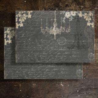 Paris Vintage Black Ephemera Script Decoupage Tissue Paper