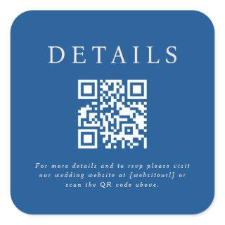 Parker Wedding QR Code Square Sticker