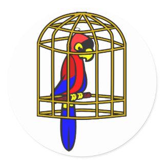 Parrot In A Cage Stickers