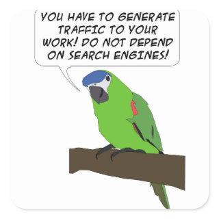 Parrot Speech Square Sticker