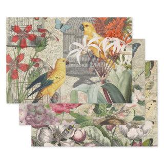 Parrot Yellow Tropical Antique Flower   Sheets