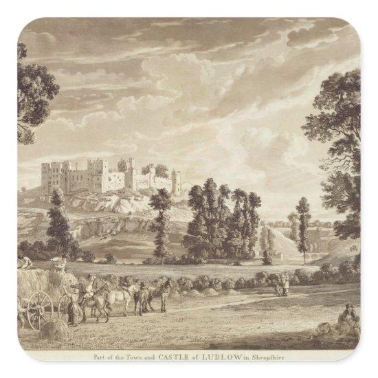 Part of the Town and Castle of Ludlow in Shropshir Square Sticker