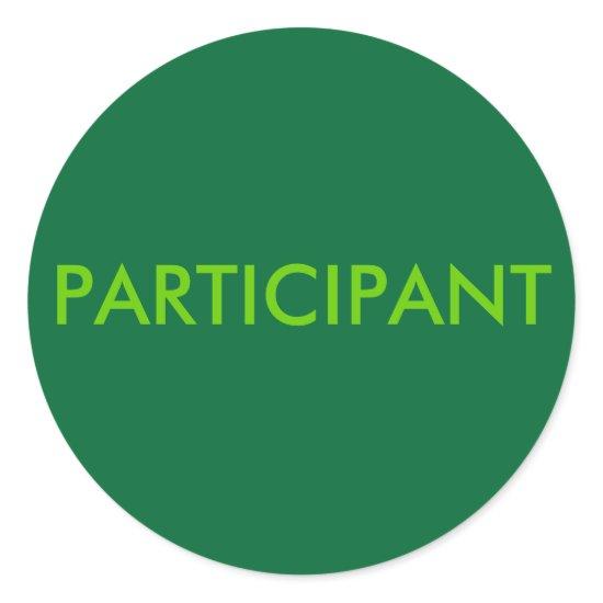 PARTICIPANT CLASSIC ROUND STICKER