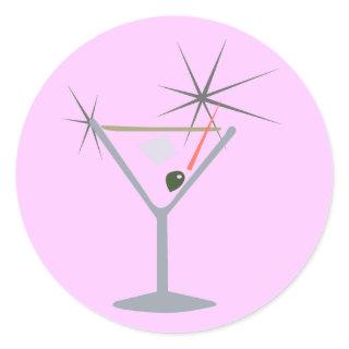 Partini Martini Glass Classic Round Sticker