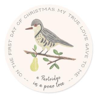 Partridge in a Pear Tree Classic Round Sticker