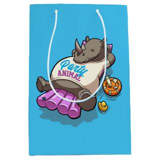 Party Animal Rhino Inflatable Mattress Cartoon Medium Gift Bag