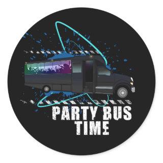 Party Bus  Classic Round Sticker