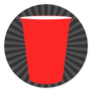 party cup classic round sticker