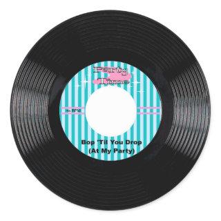 Party Time 45 rpm Record Classic Round Sticker