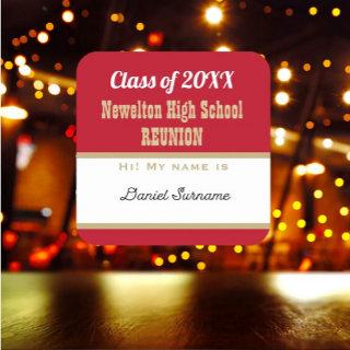 Party time! Class Reunion Matte  name tag Sticker
