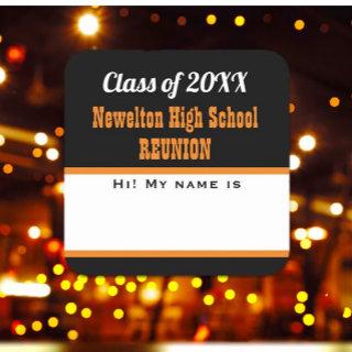 Party time! Class Reunion Matte  name tag Sticker