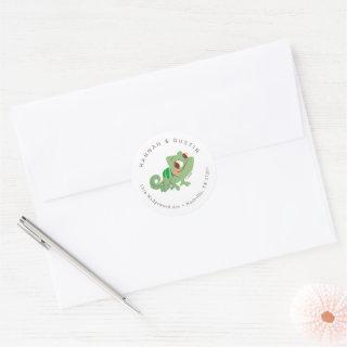 Pascal Tangled Return Address Wedding  Classic Round Sticker
