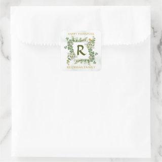 Passover Monogram Seder Floral Sticker