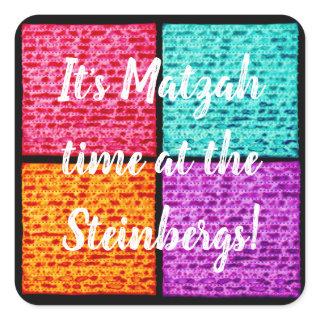 Passover Sticker Square Funny Matzahs