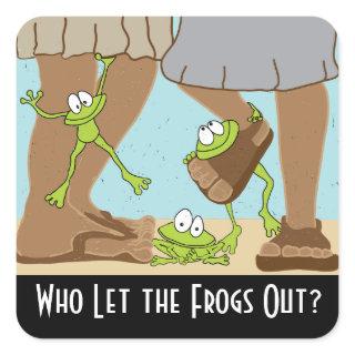 Passover Who Let the Frogs Out? Square Sticker