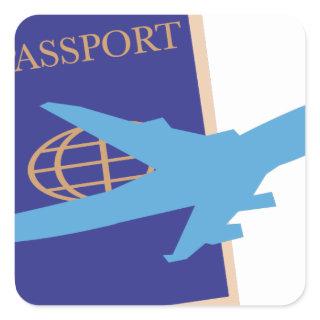 Passport Square Sticker