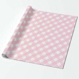 Pastel Baby Soft Pink and White Check Plaid Gift